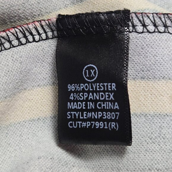 Fashion Nova 1X High Rise Wide Leg Pants Multicolor Stripe Zip Front Stretch - Picture 6 of 12